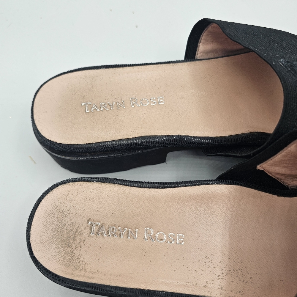 Taryn Rose Torte Black Patent Accent Sandals - Picture 8 of 12